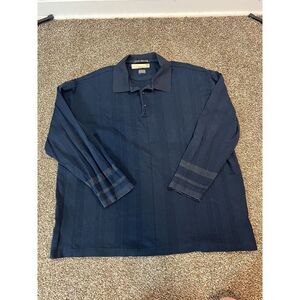 Tiger Woods Collection‎ Sweater Mens XL 1/4 Button Up Pullover Dark Blue